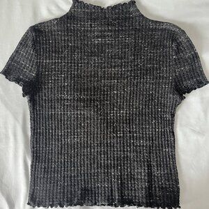 Cute Forever 21 Black and grey ribbed turtle neck top